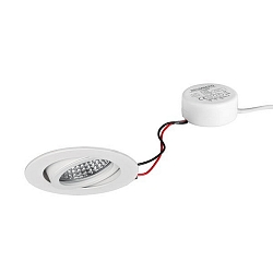 Indbygningslampe TIRREL-R rund, svingbar IP20, pulverlakeret, hvid d�mpbar 6W 680lm 3000K 38� 38� CRI >80