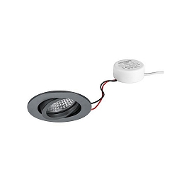 Indbygningslampe TIRREL-R rund, svingbar IP20, titan d�mpbar 6W 680lm 3000K 38� 38� CRI >80