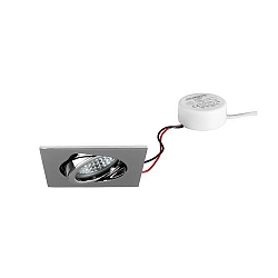 Indbygningslampe TIRREL-S firkantet, svingbar IP20, hvid d�mpbar 6W 680lm 3000K 38� 38� CRI >80