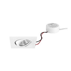 Indbygningslampe svingbar, firkantet IP20, hvid d�mpbar 6W 640lm 3000K 20-40� 20-40� CRI 80-89