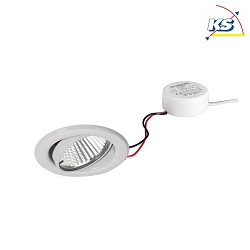 Recessed LED downlight set BB09 with round converter, IP20, V4A, 230V, 6W 3000K 640lm 38, dimmable