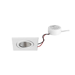 Indbygningslampe, blank, hvid  6W 680lm 3000K 20-40� 20-40� CRI 80-89