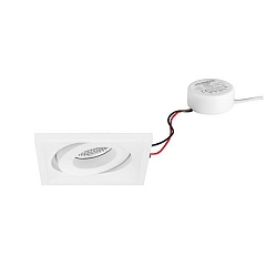 Indbygningslampe svingbar, firkantet IP20, hvid d�mpbar 7W 680lm 3000K 20-40� 20-40� CRI 80-89
