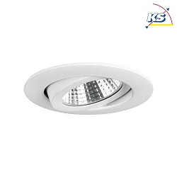 Recessed LED spot set BB03 incl. DALI-converter + connection box, IP20, round, 230V, 6W 3000K 640lm 38, swivelling, white