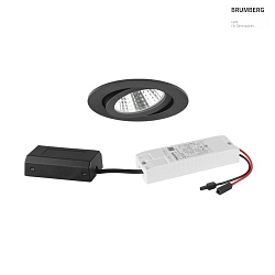 recessed luminaire round, swivelling IP20, black dimmable 6W 640lm 3000K 20-40 20-40 CRI 80-89