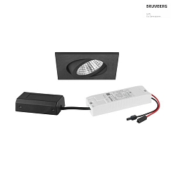 recessed luminaire swivelling, square IP20, black dimmable 6W 640lm 3000K 20-40 20-40 CRI 80-89