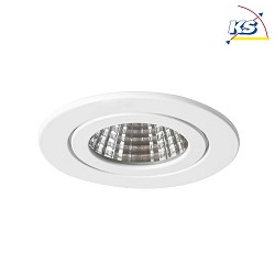 Recessed outdoor LED spot set BB15 incl. DALI-converter + connection box, IP54, round, 230V, 6W 3000K 640lm 38, fixed, white