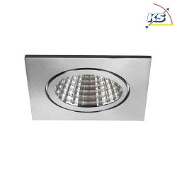 Recessed outdoor LED spot set BB16 incl. DALI-converter + connection box, IP54, square, 230V, 6W 3000K 640lm 38, fixed, inox