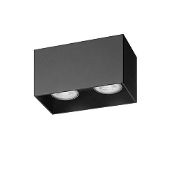 overflade lampe TURN-RE GU10 2-flammer, firkantet, stiv IP20, sort mat d�mpbar