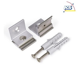 Accessory for Flexible profile P72-12 - Holder set for vertical mounting, aluminum, steel / raw aluminium