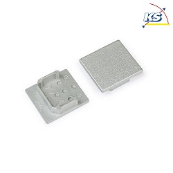 End caps set for Surface mount LED profile P06-20 (BRUM-53402), silver
