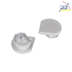 End caps set for cover round for surface profile P61-10 (BRUM-53701260), silver