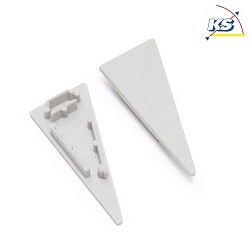 End caps set for Wall surface profile P73-12 (BRUM-53754) with gerader cover, white