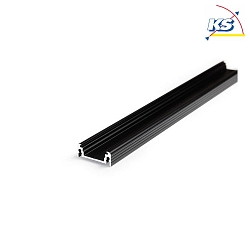 Surface mount LED profile P04-14, for LED-Strips up to 1.4cm width, 200cm, black anodised
