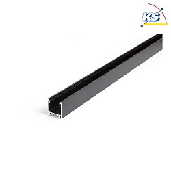 Surface mount LED profile P06-20, for LED-Strips up to 2cm width, 200cm, black anodised