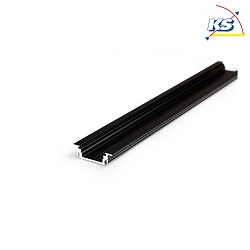 Recessed profile P34-14, for LED-Strips up to 1.4cm width, 200cm, black anodised