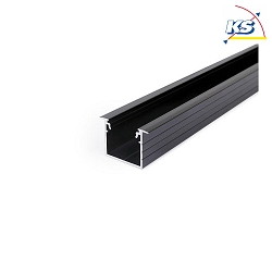 Recessed profile P36-20, for LED-Strips up to 2cm width, 200cm, black anodised
