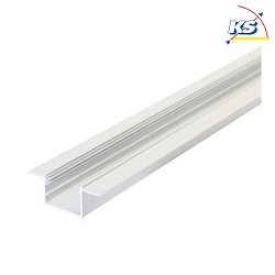 Flush-mounted wing profile P38-30, for LED-Strips up to 3cm width, 200cm, white laquered