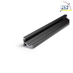 Surface LED corner profile P62-14, for LED-Strips up to 1.4cm width, 200cm, black anodised