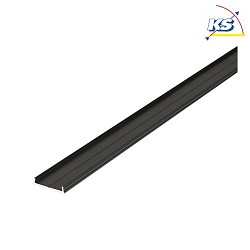 Surface LED flat profile P76-16, for LED-Strips up to 1.6cm width, 200cm, black anodised