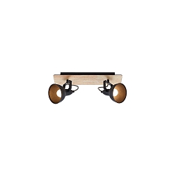 Loftlampe DACTYL 2-flammer, justerbar E14 IP20, tr� lys, sort mat d�mpbar