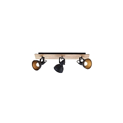 Loftlampe DACTYL 3-flammer, justerbar E14 IP20, tr� lys, sort mat d�mpbar