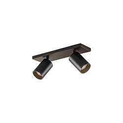 Loftlampe TAGES 2-flammer, firkantet, lang GU10 IP20, sort mat d�mpbar