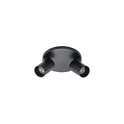 Loftlampe TAGES 2-flammer, rund GU10 IP20, sort mat d�mpbar