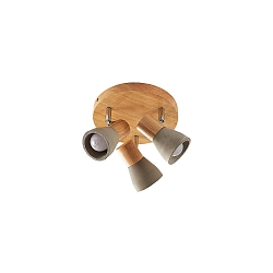 Loftlampe BOLORIA 3-flammer, rund, justerbar E14 IP20, tr� lys d�mpbar