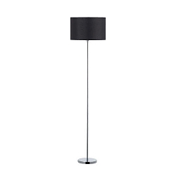 Standerlampe med afbryder, med sk�rm E27, chrom, sort d�mpbar