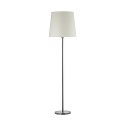 Standerlampe med afbryder, med sk�rm E27, chrom, hvid d�mpbar
