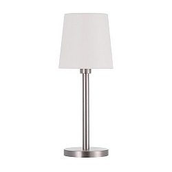 Bordlampe med afbryder, med sk�rm E27, chrom, hvid d�mpbar