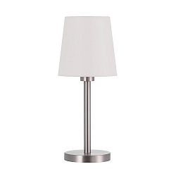 Bordlampe med afbryder, med skærm E27, chrom, hvid dæmpbar