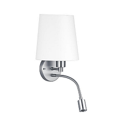 V�glampe med sk�rm, med LED spot E27 IP20, nikkel mat, hvid d�mpbar