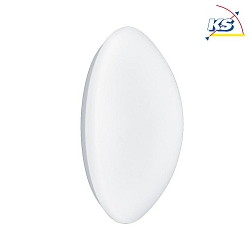 LED luminaire for wall + ceiling, IP43, 230 V AC,  25cm, E27 max. 60W, hand blown opal glass