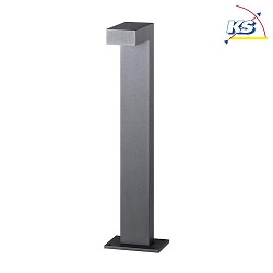 Outdoor LED bollard light, IP65, 230V AC, 60cm, 9W 3000K 210lm, incl. 50cm power cable, structured graphite