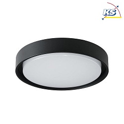 LED wall / ceiling luminaire, round,  25cm, 230V AC, 14W 3000K 1210lm 110, structured black