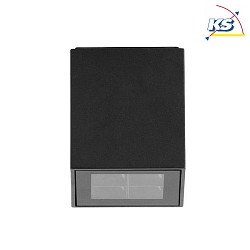 Outdoor LED ceiling luminaire BLOKK, square, IP54, 10W 3000K 740lm 30, structured graphite