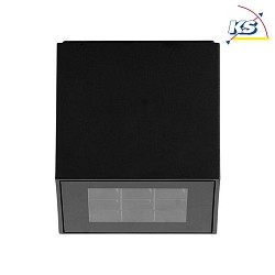 Outdoor LED ceiling luminaire BLOKK, square, IP54, 22W 3000K 2030lm 30, structured graphite