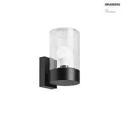 wall luminaire E27 IP65, black, transparent dimmable