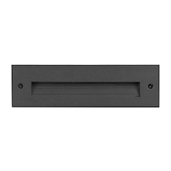 Recessed outdoor LED wall luminaire, IP65, square, H/B 7.5/25.5cm, 230V, 6W 3000K 230lm, structured black