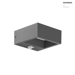 outdoor wall luminaire LIGEA with sensor, switchable LED IP54, grey 