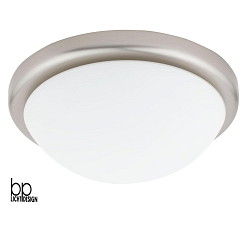 Loftlampe E27 IP20, mat, nikkel mat, opal dæmpbar