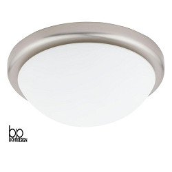 Premium ceiling luminaire, matt nickel chaplet / opal matt glass,  32cm, 2x E27 max. 60W