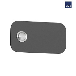 Bell plate, 11 x 6cm, round corners, IP44, powder coated stainless steel, anthracite
