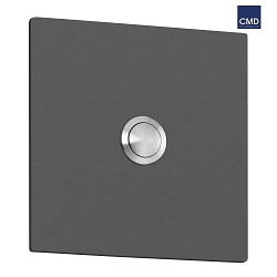 Bell plate, 10 x 10cm, IP44, powder coated stainless steel, anthracite