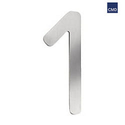 House number 1 from brushed stainless steel, height 16cm