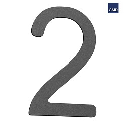 House number 2 anthracite, height 16cm