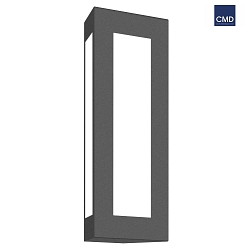 Outdoor wall luminaire TRAPEZ, IP44, E27, stainless steel / opal glass, anthracite
