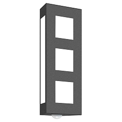 Udend�rs wall luminaire AQUA TRILO 3-fold, firkantet, med bev�gelsesdetektor E27 IP44, antracit